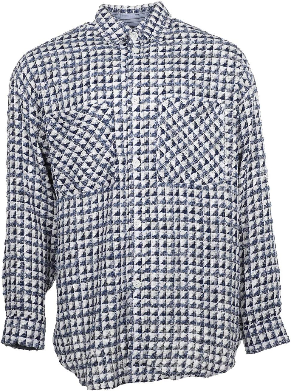 

Рубашка Faith Connexion Tweed Oversize Shirt, цвет Navy/White