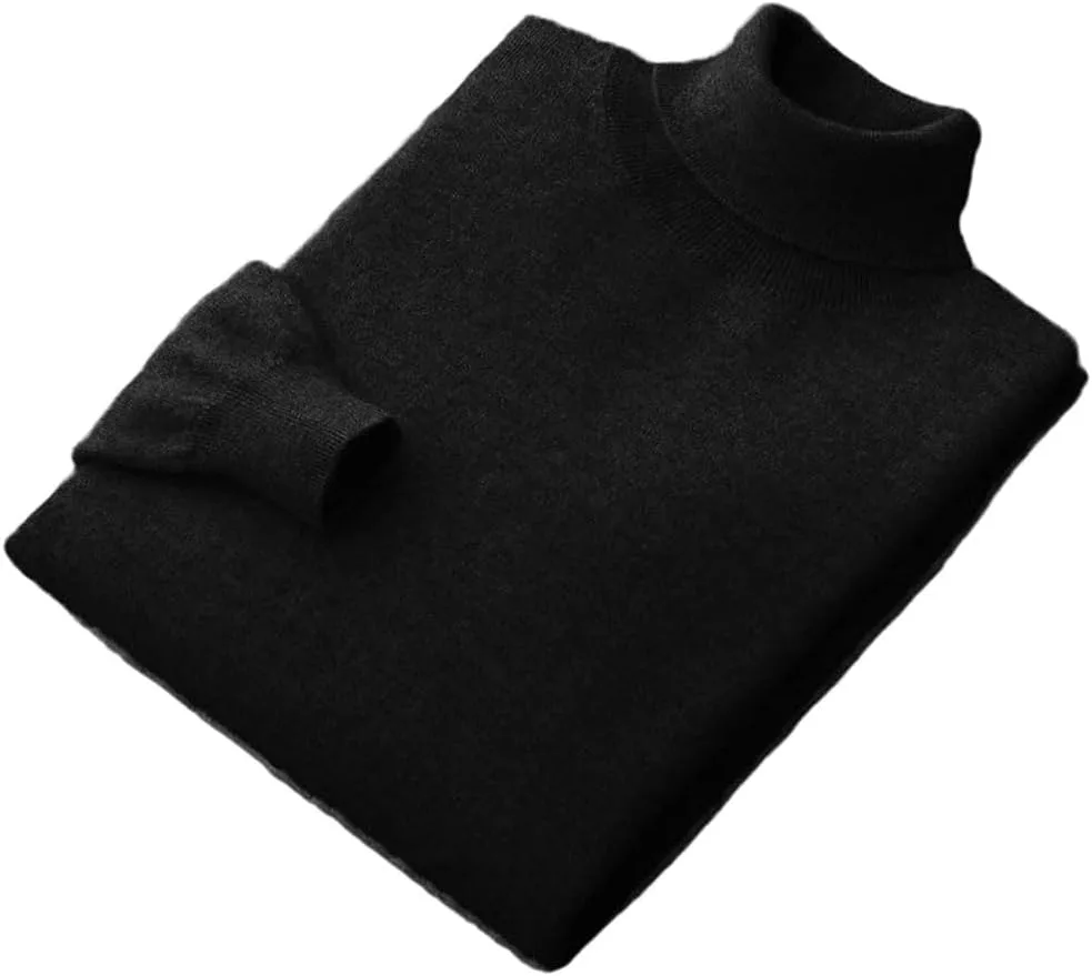 

Мужской толстый водолазный свитер однотонный вязаный пуловер зимний теплый шерстяной