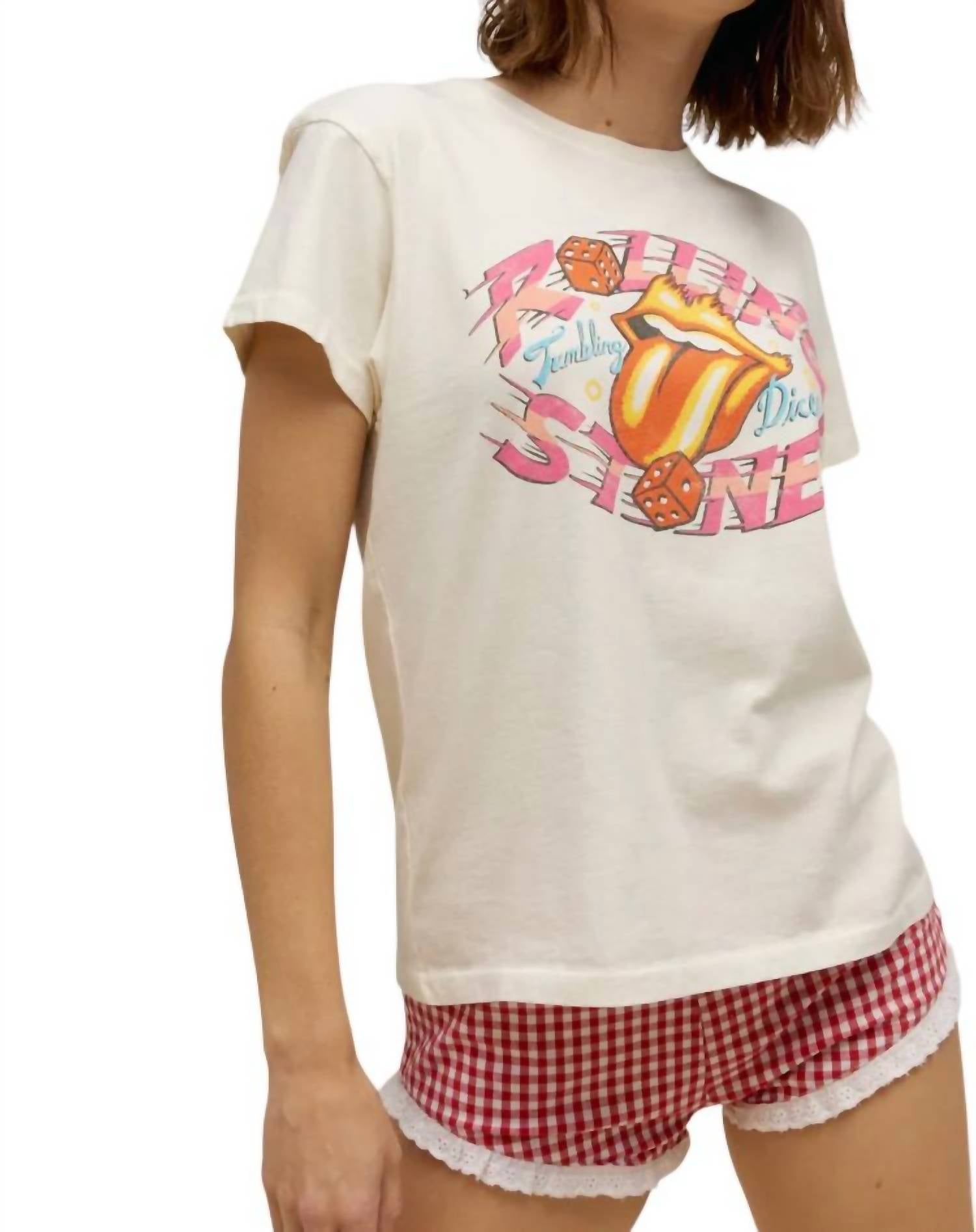 

Футболка Rolling Stones Tumbling Dice Tour в винтажном стиле из камня DAYDREAMER, цвет stone vintage