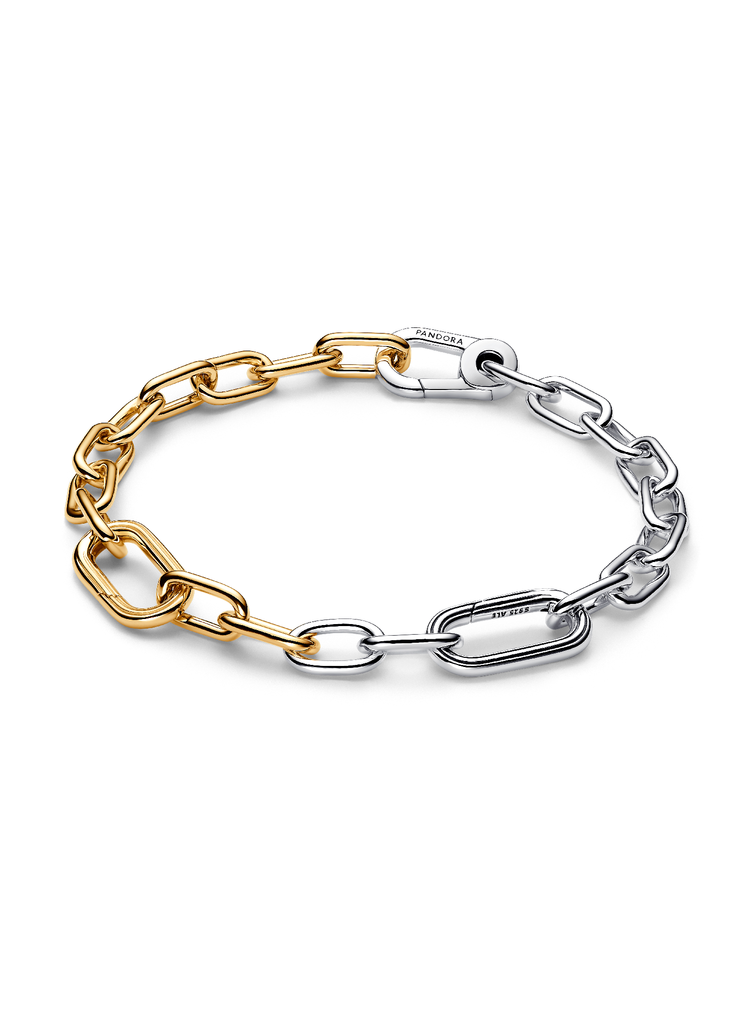 

Браслет-цепочка Pandora, стерлинговое серебро, покрытие 14-каратным золотом