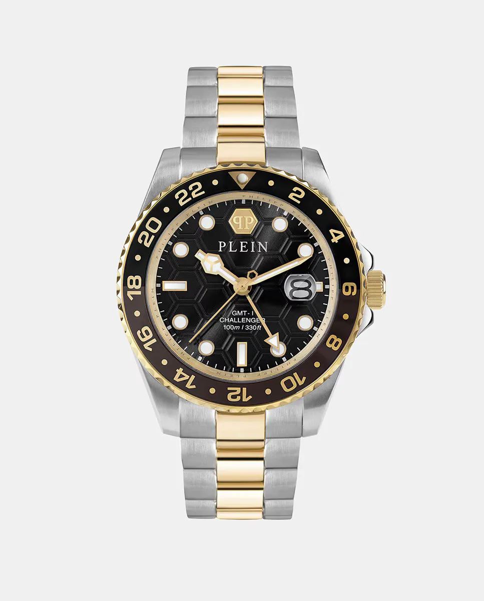 

GMT-I Challenger PWYBA0323 двухцветные мужские часы из стали Philipp Plein, мультиколор