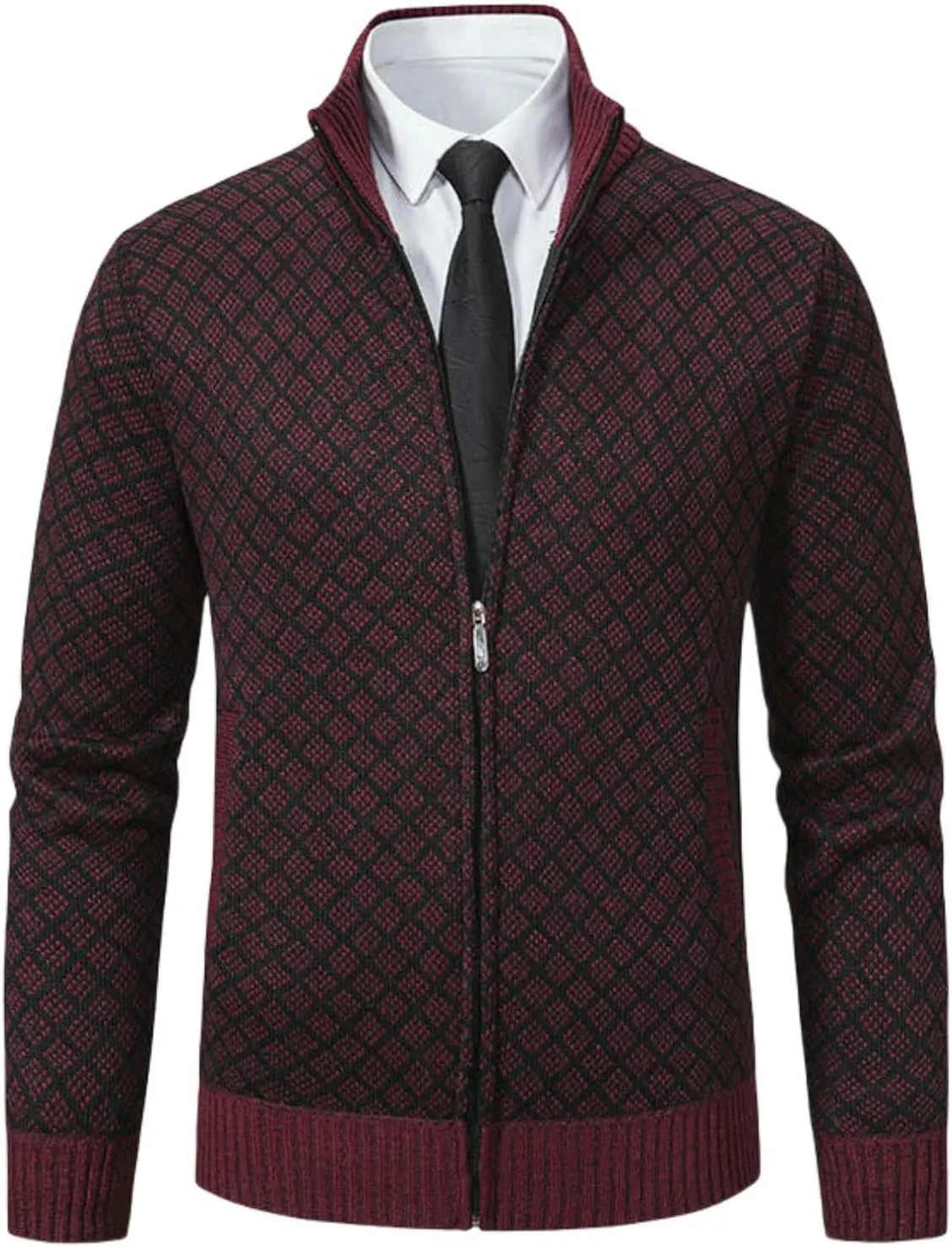 

Мужской джемпер с воротником стойкой и утепленной подкладкой FOLKFOLD