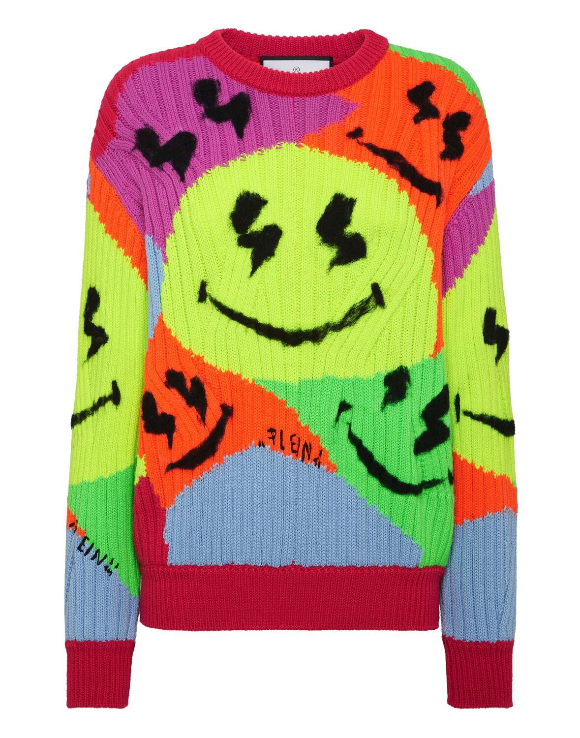 

Круглый вырез горловины из смесовой хлопковой ткани PHILIPP PLEIN, мультиколор