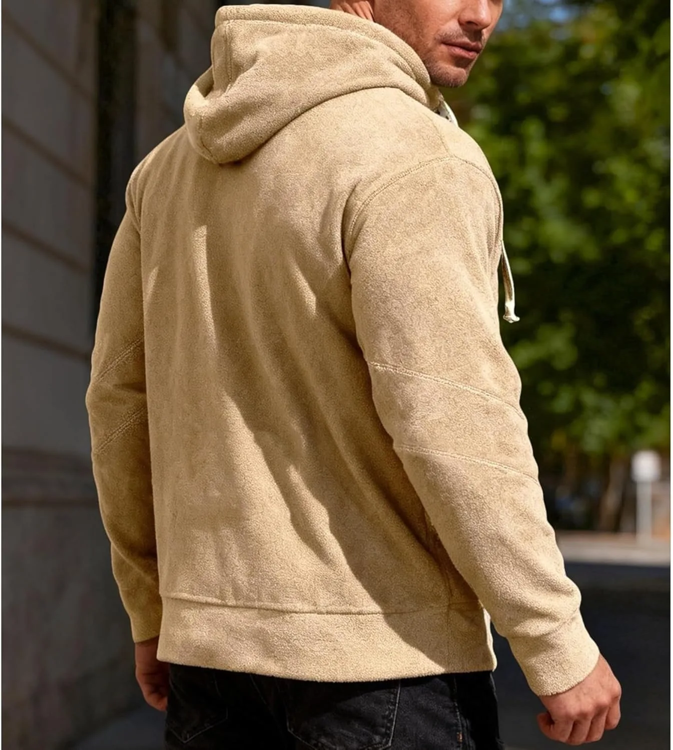 Мужская Polar Fleece толстовка с капюшоном и карманом-кенгуру — фото 2