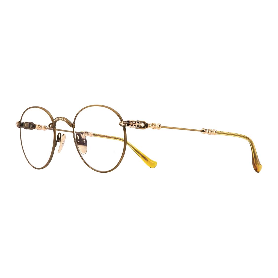 

Chrome Hearts Титановые очки круглой формы унисекс золотые, Gold