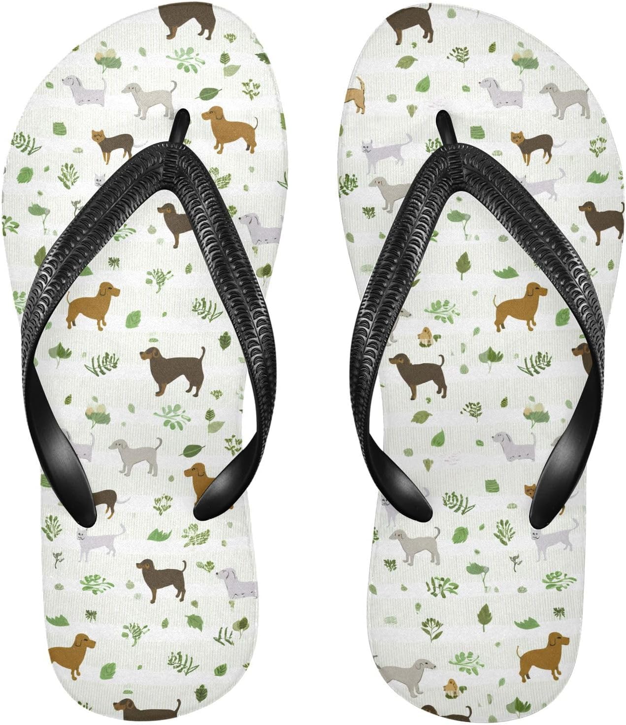 

Шлепанцы с рисунком собак, кошек и листьев, пляжные летние повседневные сандалии для женщин и мужчин, обувь для душа 20861748 Kfbe, светло-зеленый