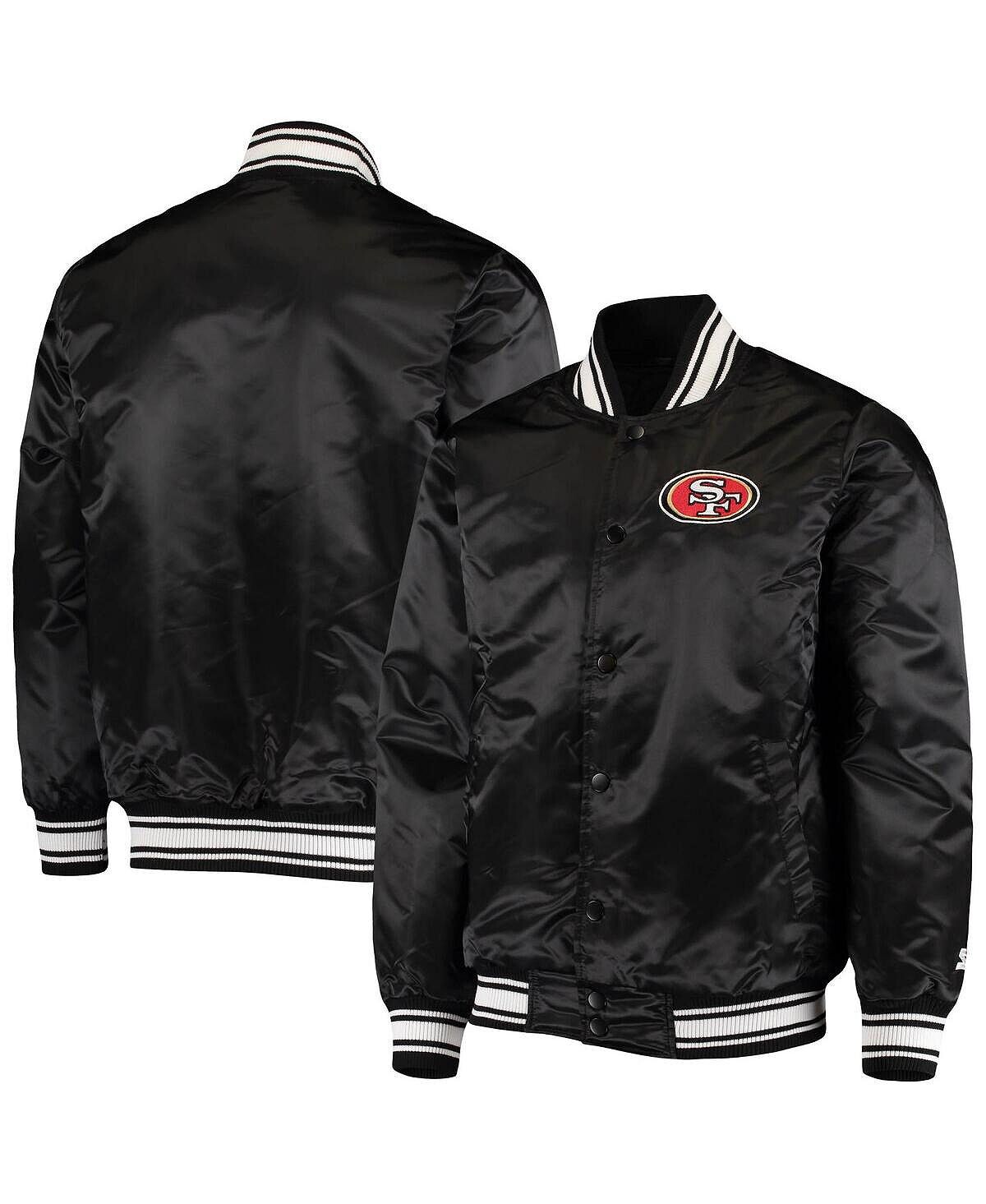 

Мужская черная атласная университетская куртка на кнопках San Francisco 49ers Locker Room Starter, Черный, Мужская черная атласная университетская куртка на кнопках San Francisco 49ers Locker Room Starter