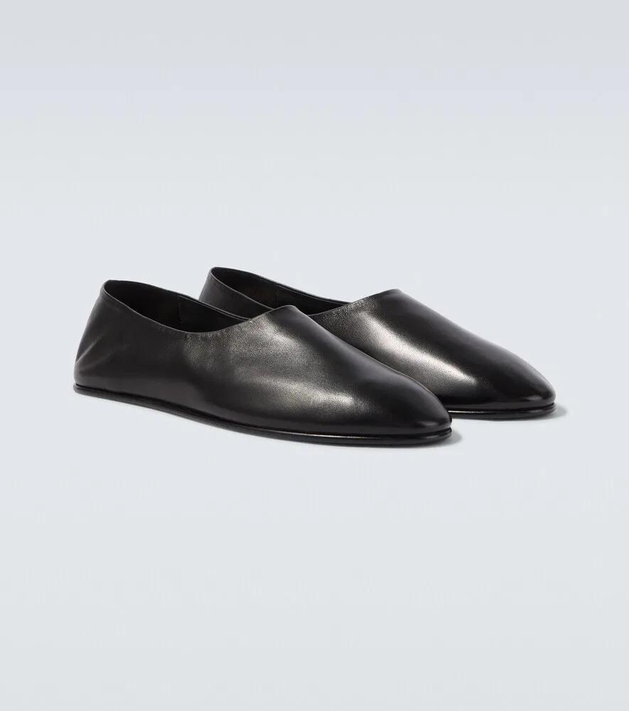Кожаные балетки без шнурков Fear of God, черный