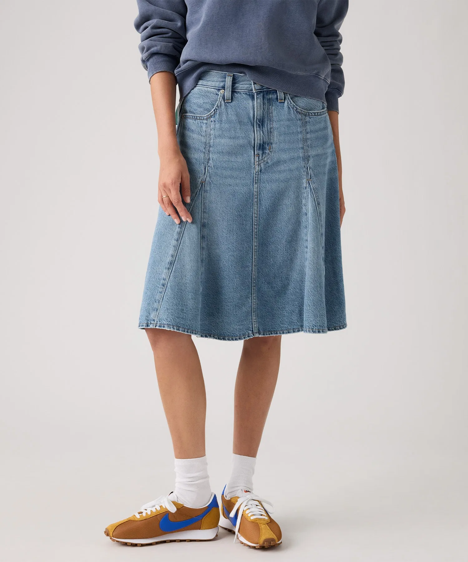 Юбка-клеш из тенсела с годетом от Levi's