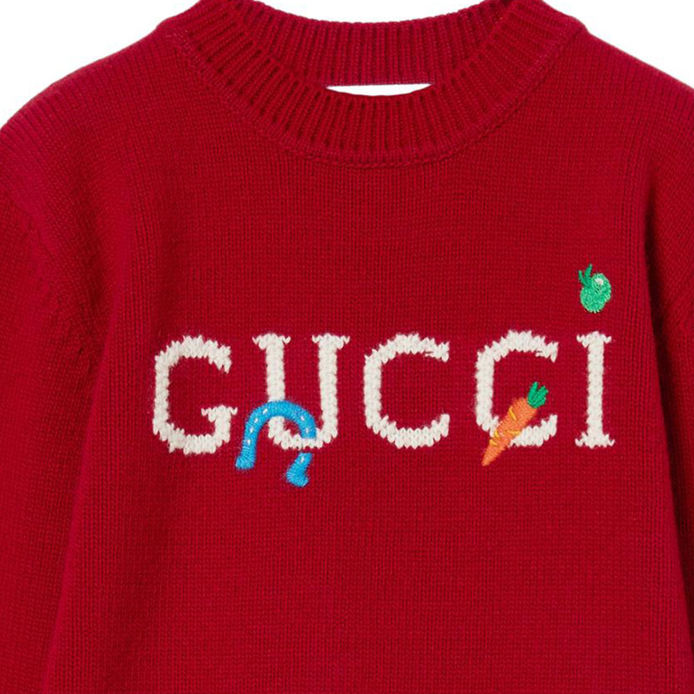Свитер для детей в возрасте от 3 до 7 лет Gucci, красный — фото 4