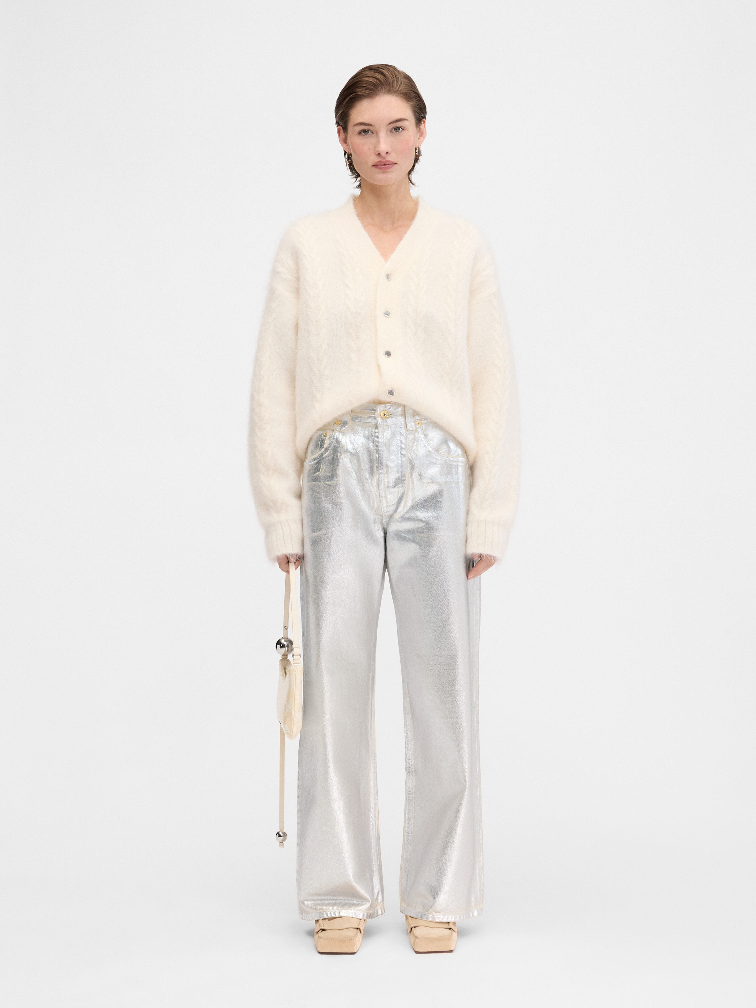 

Мешковатые джинсы JACQUEMUS The wide de-Nîmes denim pants, серебряный