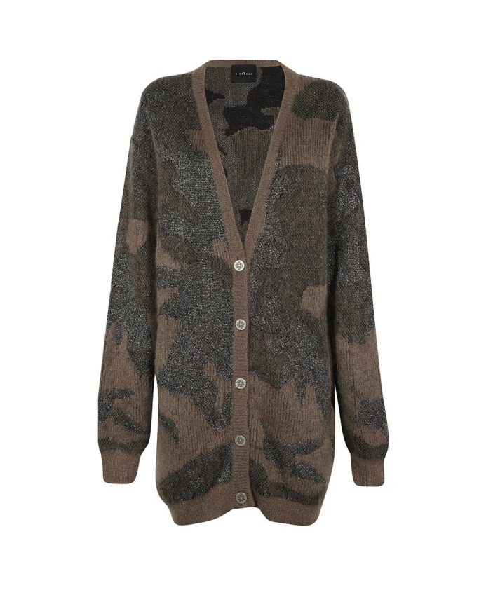 

Длинный кардиган в рубчик с пуговицами John Richmond, мультиколор