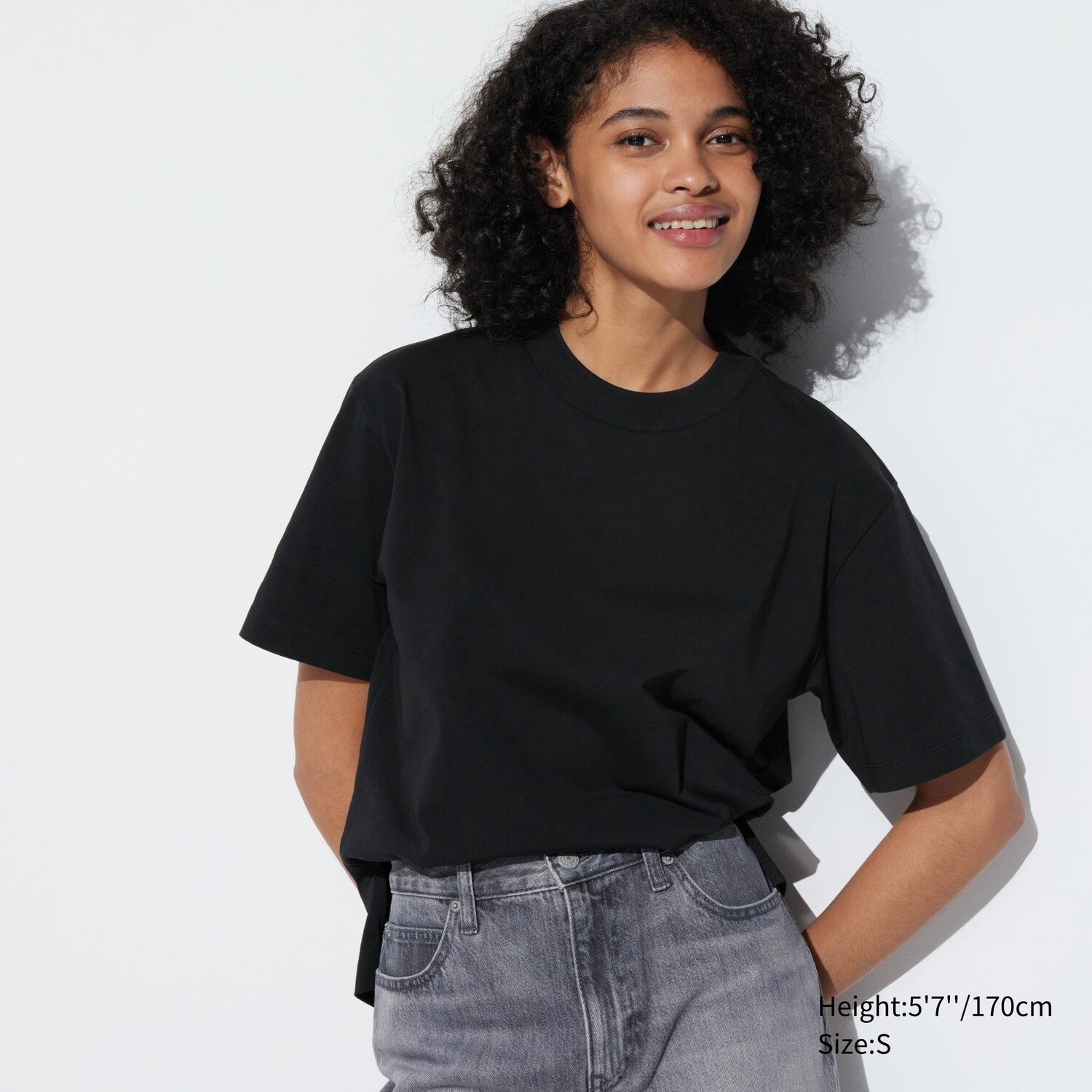 

Футболка Uniqlo Airism с короткими рукавами из хлопка, черный