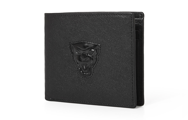 

JAGUAR Кожаный короткий бумажник мужской черный, Black