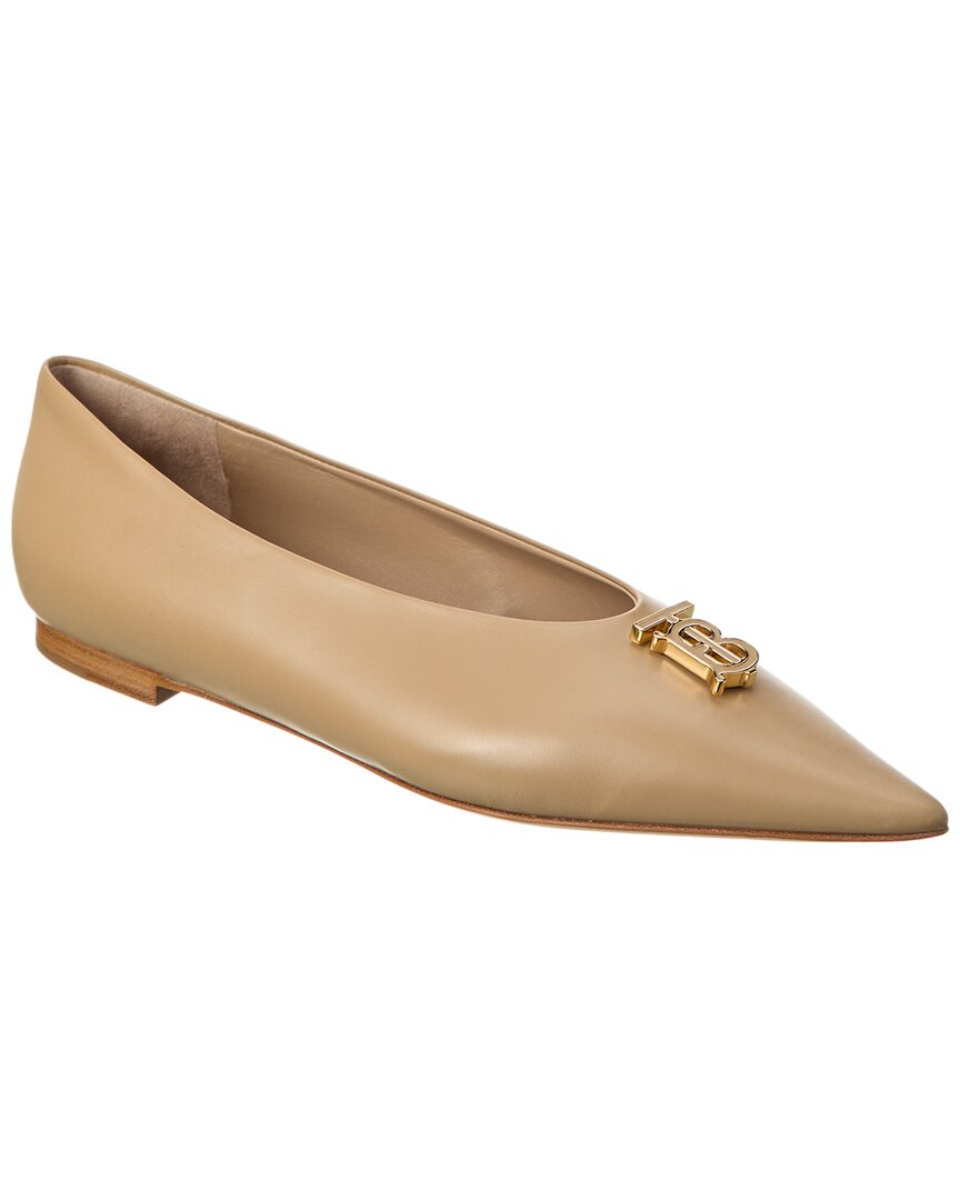 Кожаные туфли Burberry Ezra Flat, коричневый