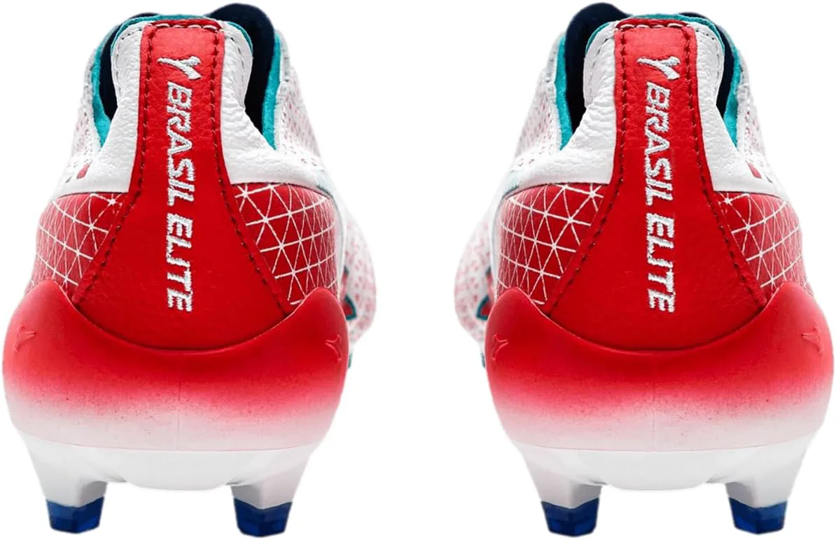 Футбольные бутсы Diadora Brasil Elite Tech GR ITA LPX для мужчин, жесткое покрытие - Сделано в Италии, ультра-мягкая премиальная кожа, современный дизайн Calcio, съемная стелька, белый/синий/красный — фото 3