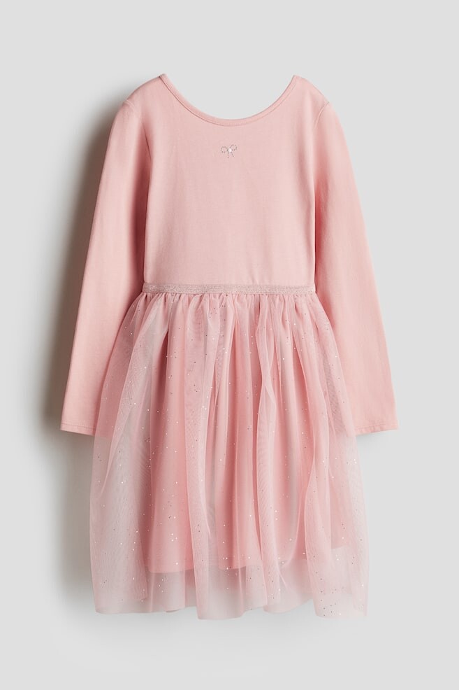 

Платье из джерси с тюлевой юбкой H&M, розовый