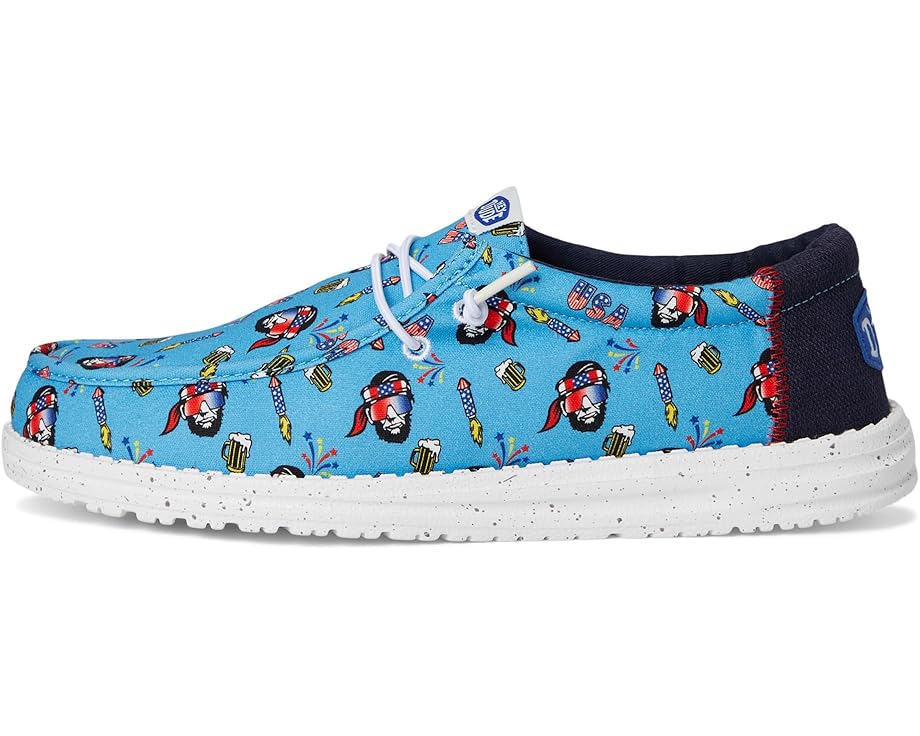 Кроссовки Hey Dude Wally Americana Party, цвет Vista Blue/Multi — фото 4