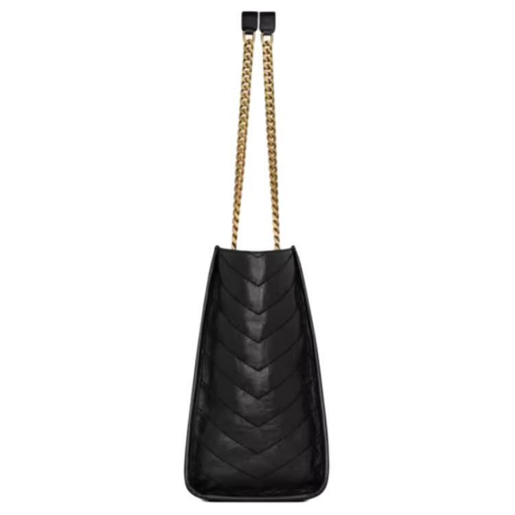 SAINT LAURENT Сумка-шоппер Niki Cow Leather через плечо женская черная — фото 3