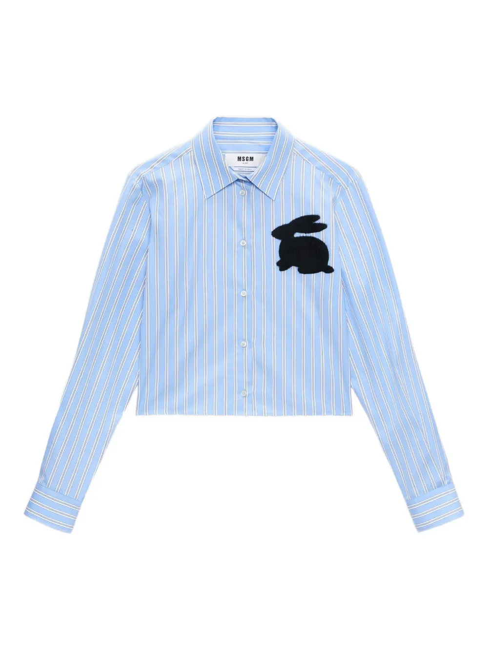 

Рубашка с нашивкой и полосками Msgm, синий