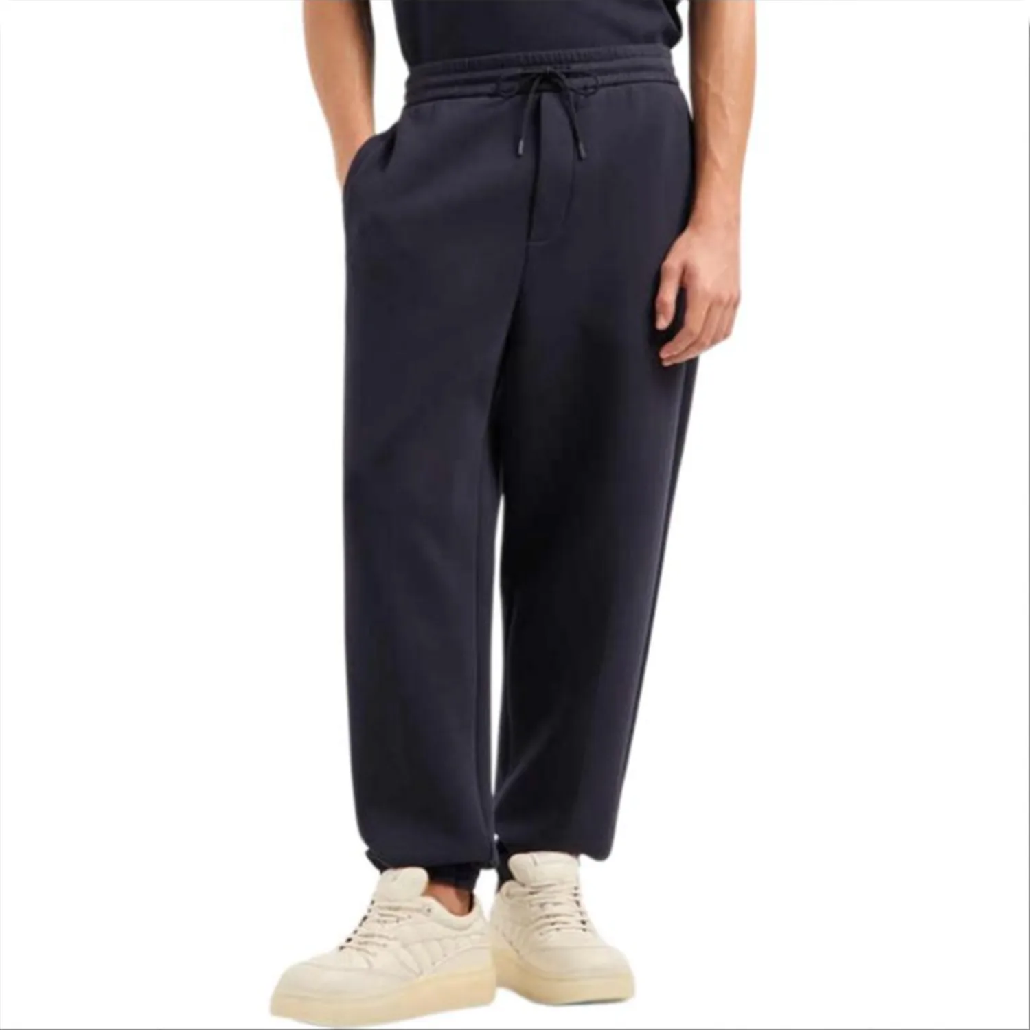Джоггеры Double Jersey на шнурке EMPORIO ARMANI, marine синий — фото 3