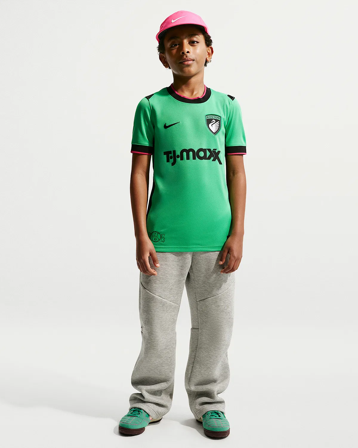 Детская футболка Nike Dri-FIT Replica Jersey Boston Legacy Stadium Edition, Green Shock — фото 4