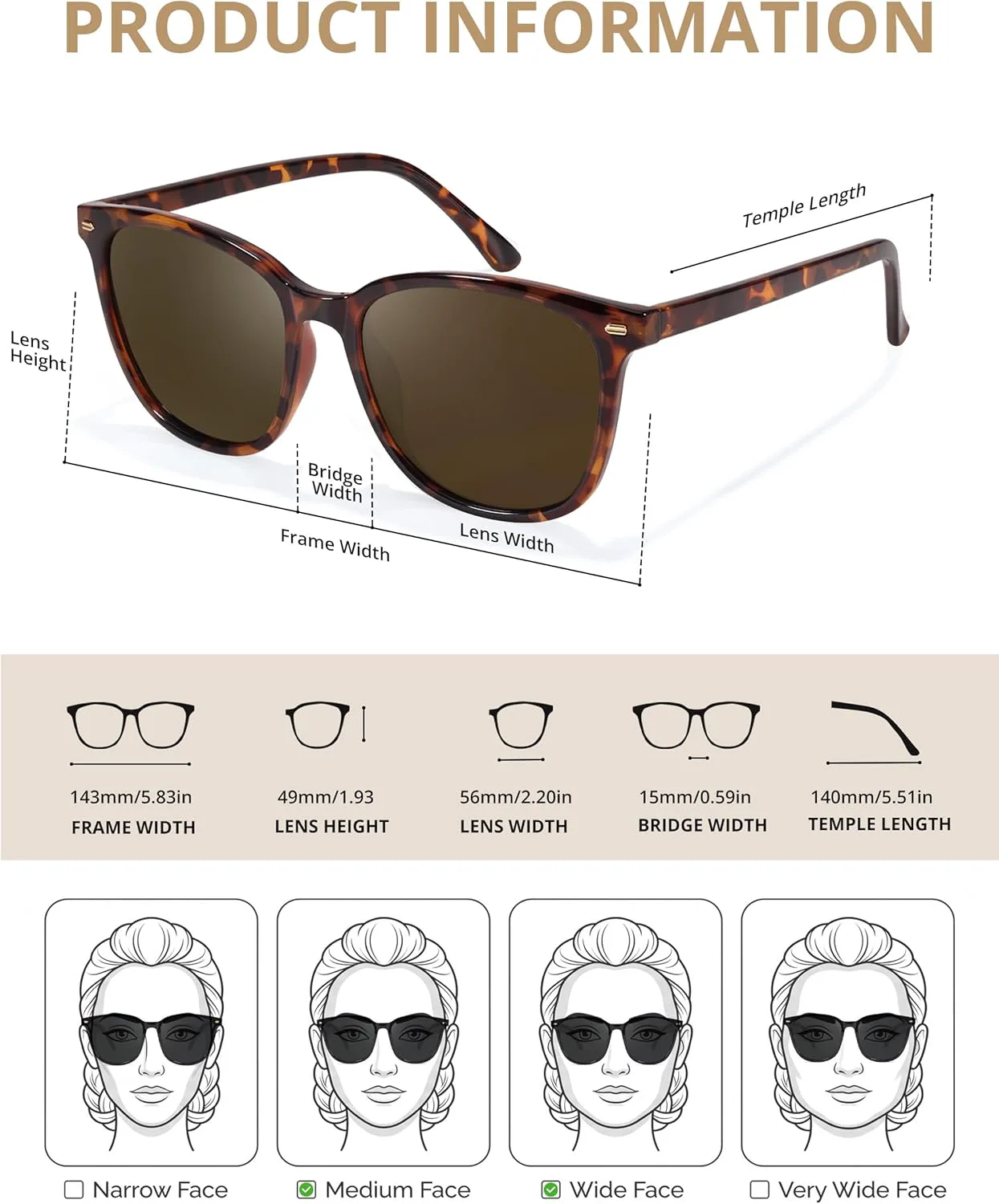 

Женские поляризованные солнцезащитные очки IGnaef Trendy, квадратные зеркальные, с защитой от УФ-излучения и антибликовым покрытием IF1851, C04 Tortoise/ Brown