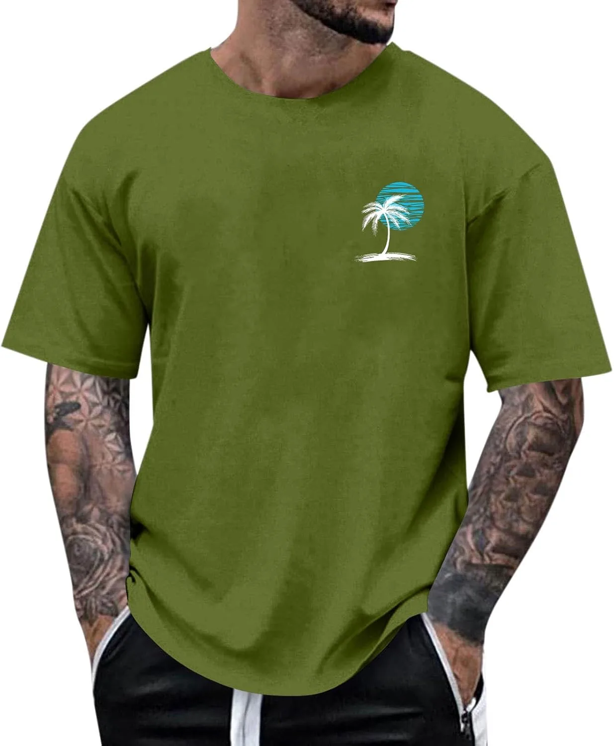 

Футболка Hawaiian Palm Trees для мужчин, летняя, с коротким рукавом