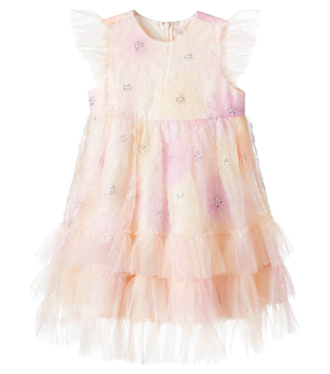 

Муза украшенное цветами многослойное платье из тюля Tutu Du Monde, Sheer Pink