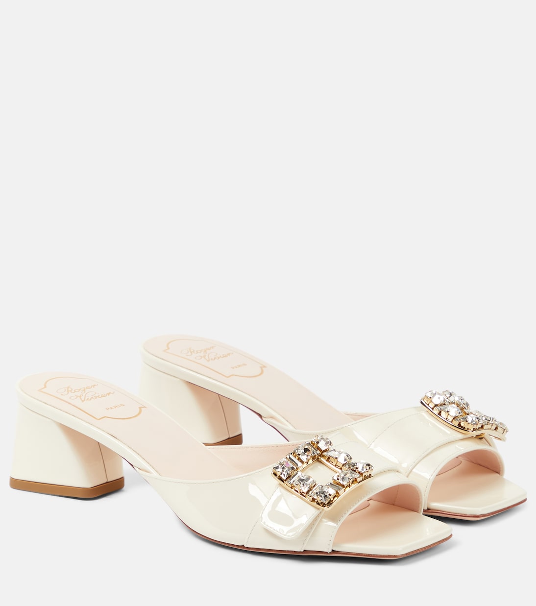 Мюли BikiViv из лакированной кожи с декором Roger Vivier, Cire'