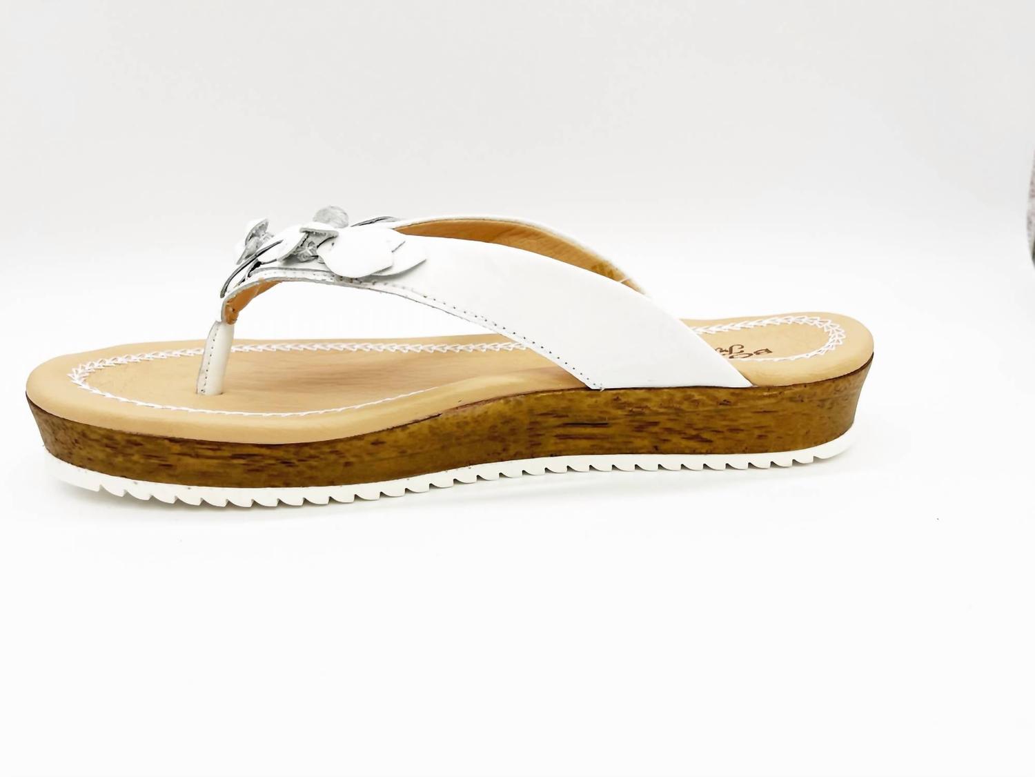 Napoli Flower Thong Slip On In White Bottero
