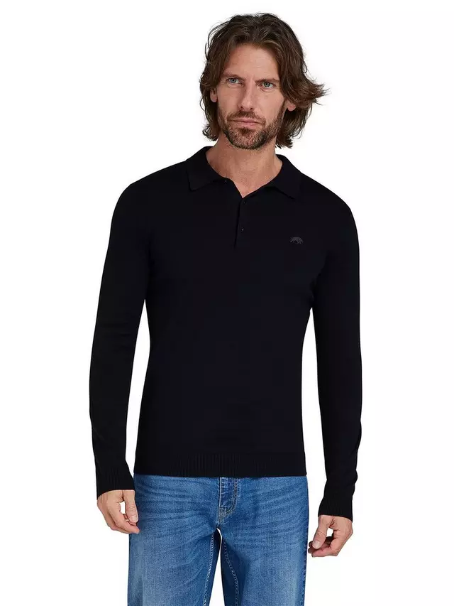 

Поло Raging Bull Classic Knitted Long Sleeve, черный