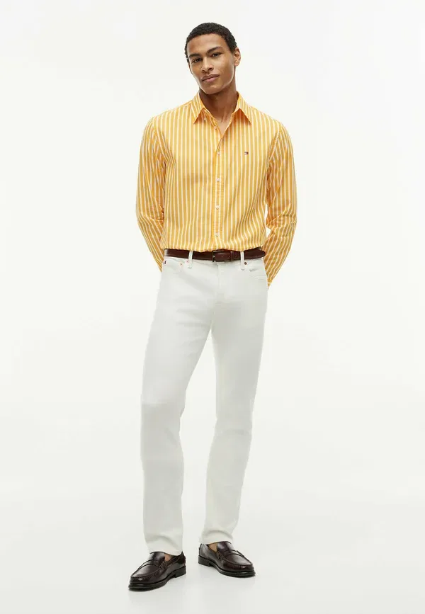 Рубашка Tommy Hilfiger Flex poplin seasonal stripe sht seasonal pattern shirt, оранжевая полоска — фото 2