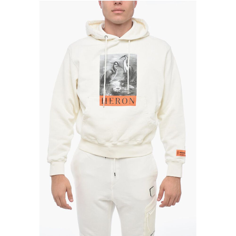 

Толстовка с капюшоном из матового хлопка с принтом Heron Preston, Beige