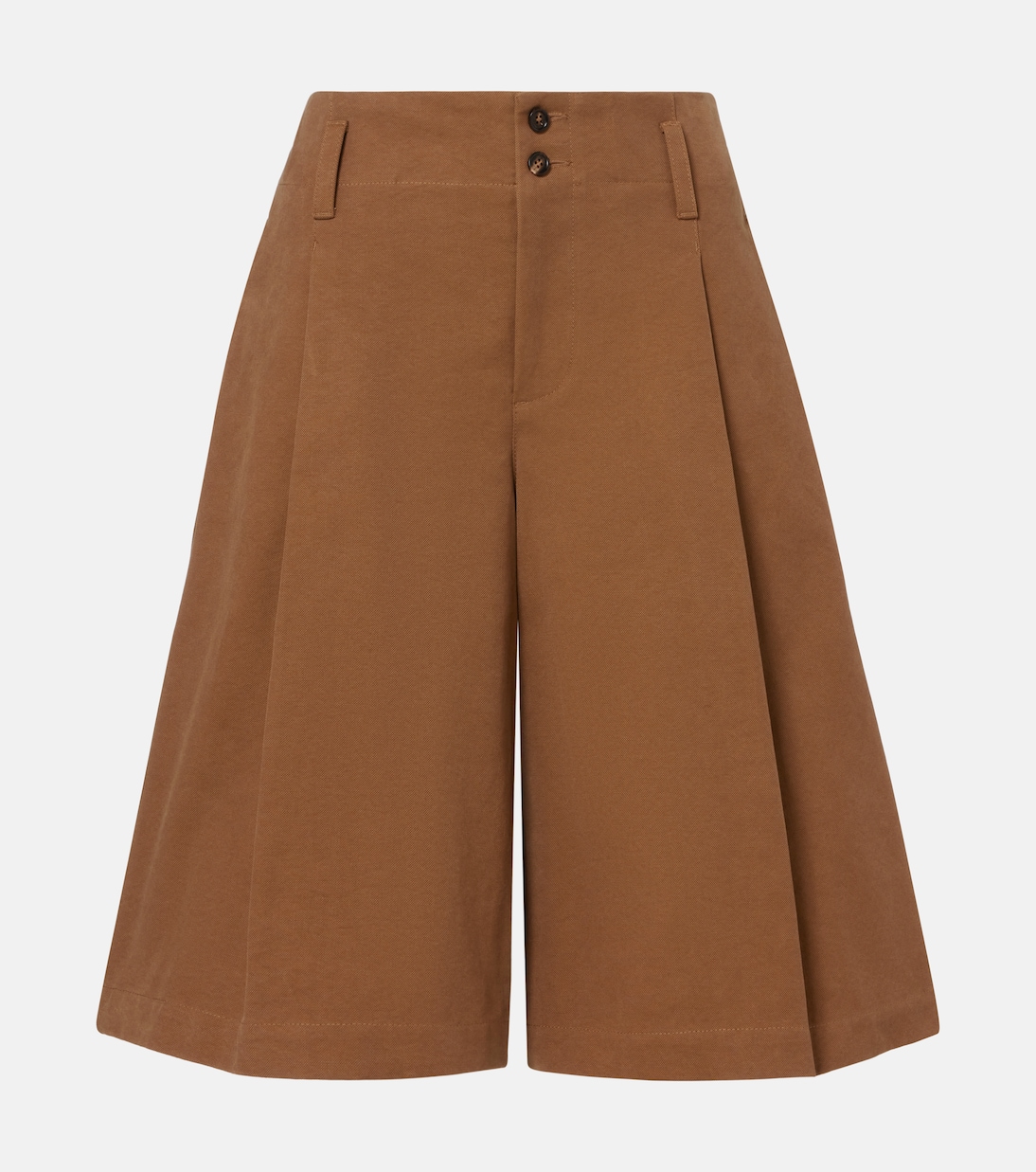 

Бермуды из хлопчатобумажной ткани с высокой талией Chloé, Mustard Brown