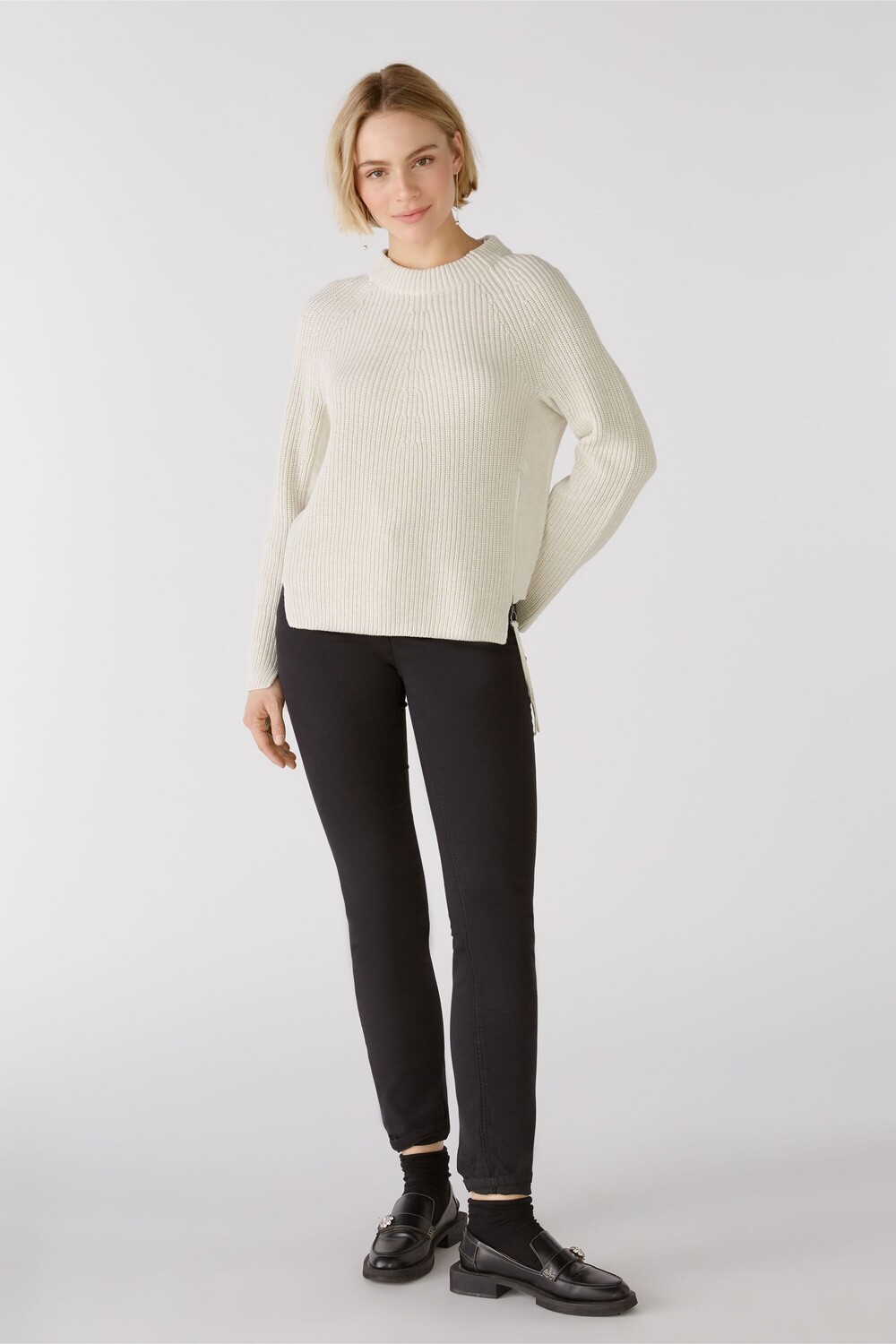 

Свитер Oui RUBI mit Reißverschluss,, цвет offwhite melang