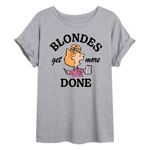 

Футболка Juniors' Peanuts Sally Blondes Get More Done oversized Licensed Character, Heather Gray