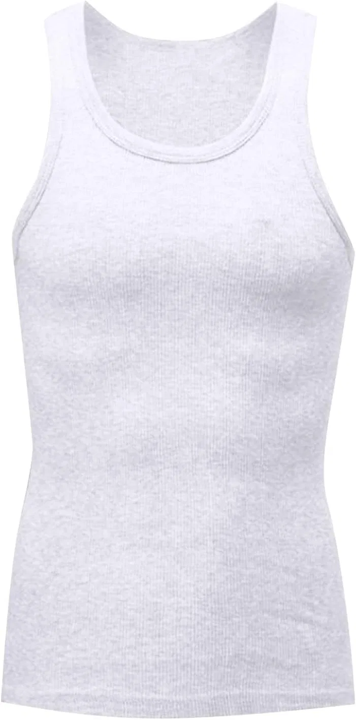 Мужская майка-борцовка, влагоотводящая, Slim Fit, Generic, A02_white — фото 2