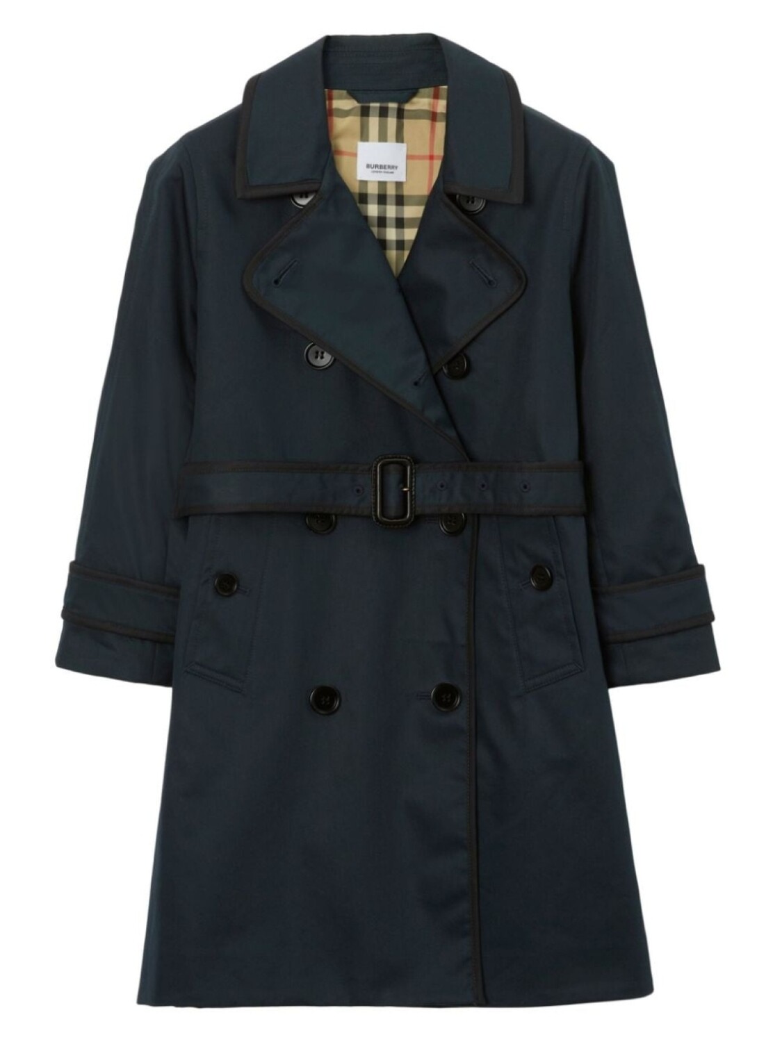 

Тренч двубортный Burberry Kids, синий