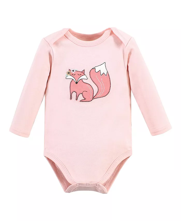Детский комбинезон Hudson Essential с длинными рукавами из 100% хлопка, набор из 3 штук Hudson Baby, розовый — фото 3