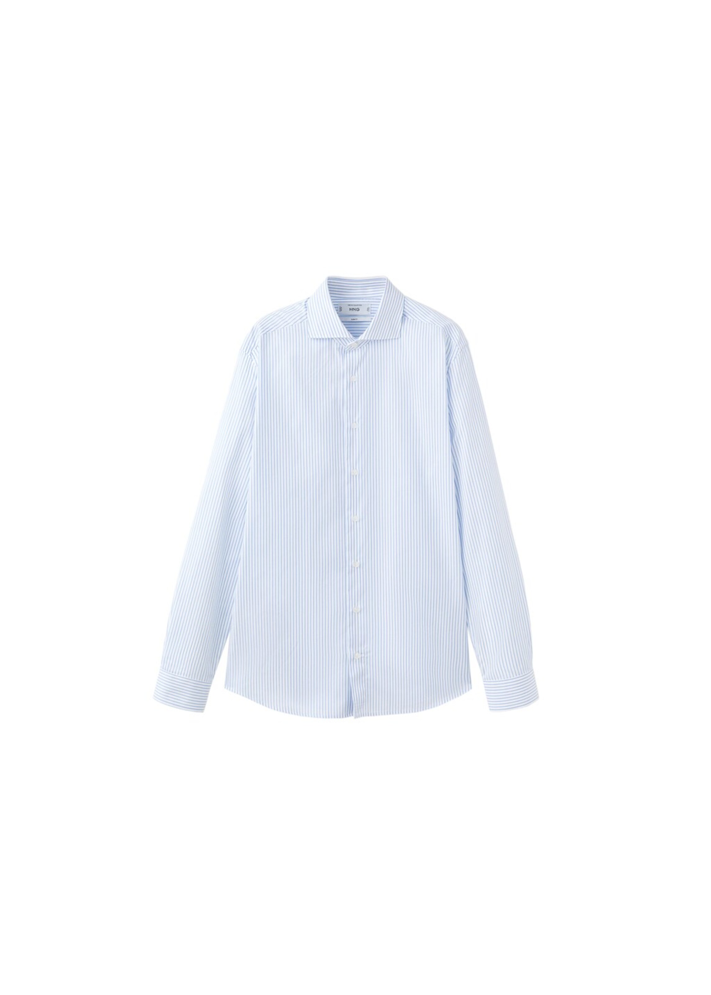 

MANGO MAN Рубашка 'Pals' с пуговицами, приталенная, пастельно-голубая