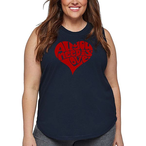 

Женская футболка plus size с принтом All you need is love La Pop Art, Navy