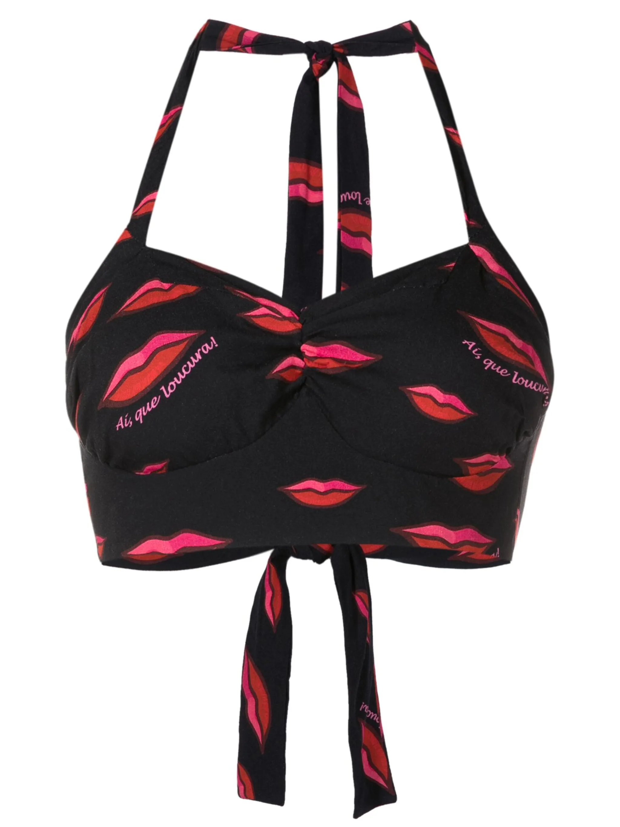 

Укороченный топ с принтом Amir Slama, черный