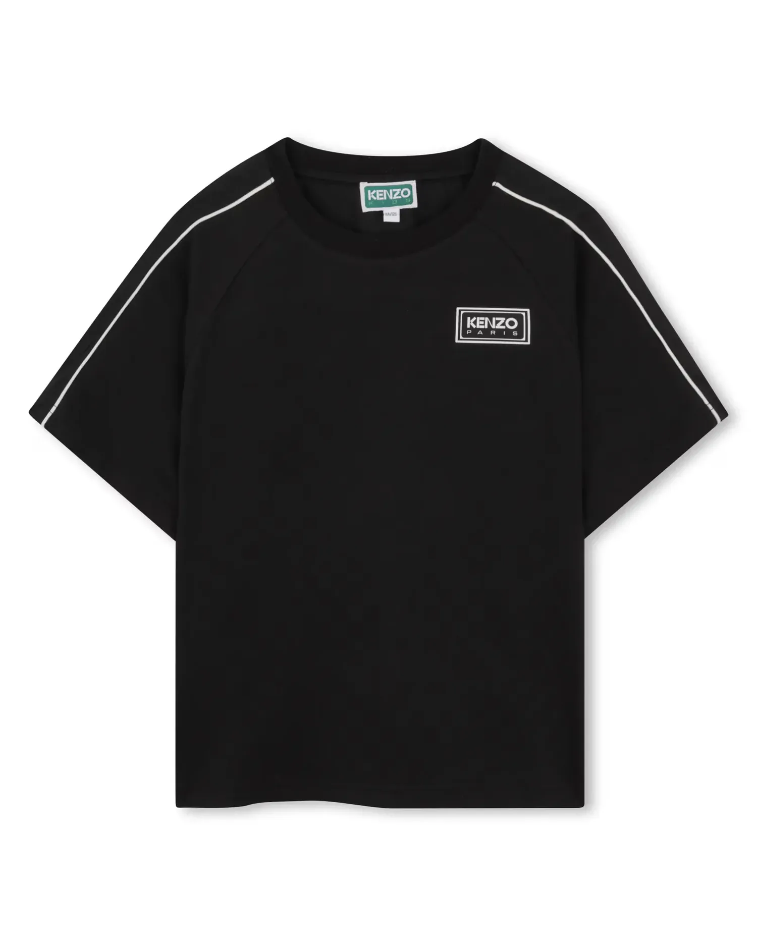 Футболка для мальчика с коротким рукавом, однотонная, из хлопка Kenzo Kids, черный