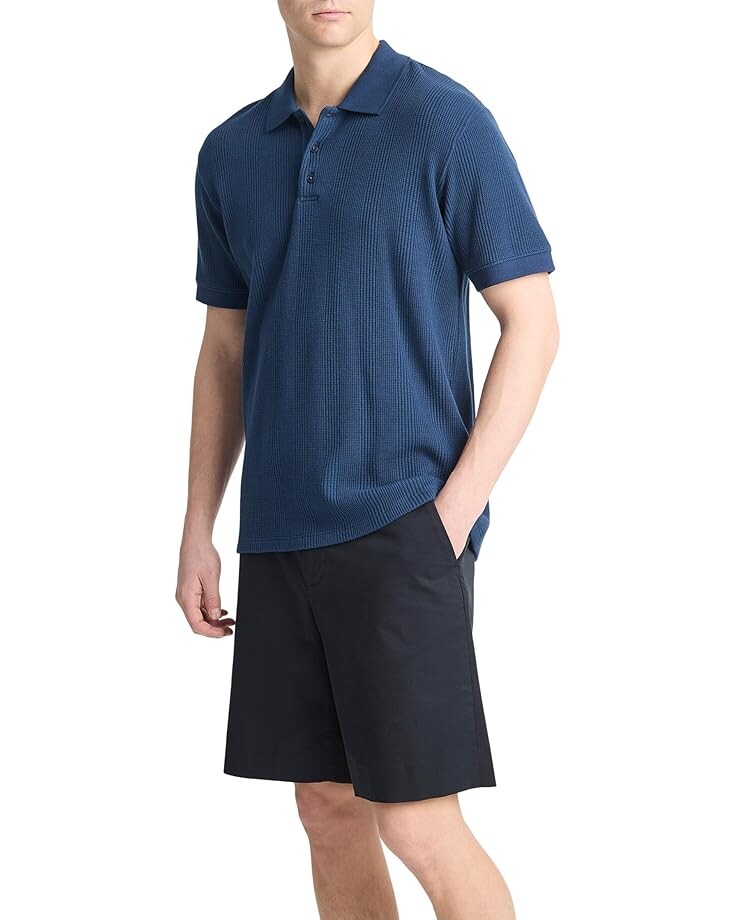 

Поло Vince Varigated Texture S/S Polo, цвет Midnight Sky