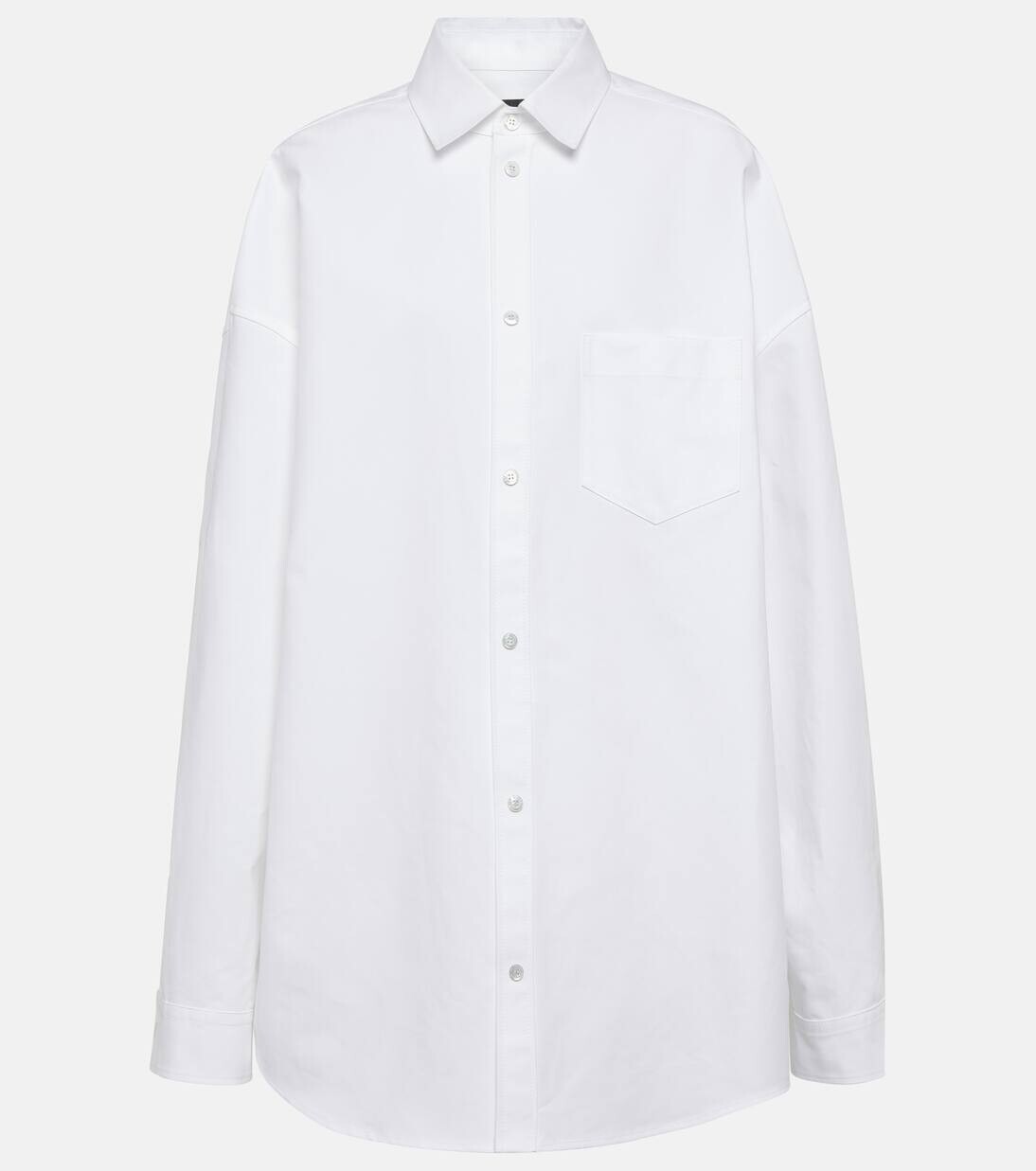 

Верхняя одежда рубашка свободного покроя из хлопкового поплина Balenciaga, цвет white/white
