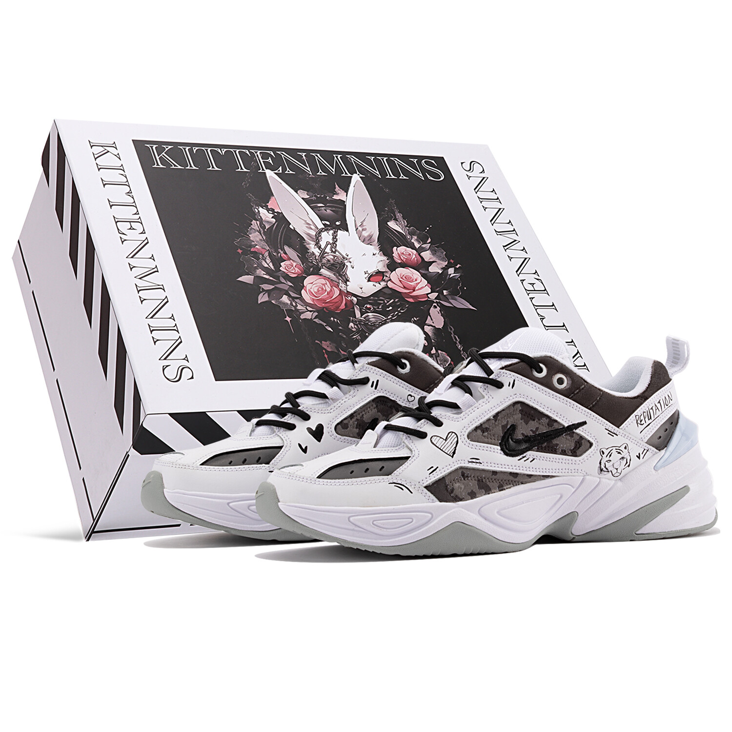 

Кроссовки Nike M2K Chunky Sneakers Unisex Low-top Grey/white, серый/белый