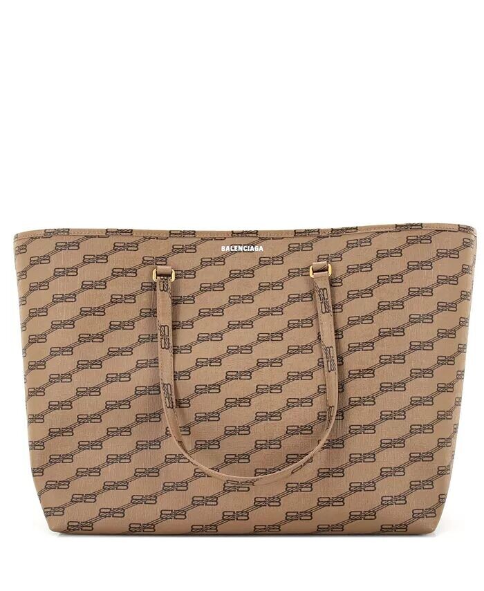

Большая фирменная сумка-шоппер East-West с монограммой BB из покрытого холста Pre-Owned Balenciaga, коричневый
