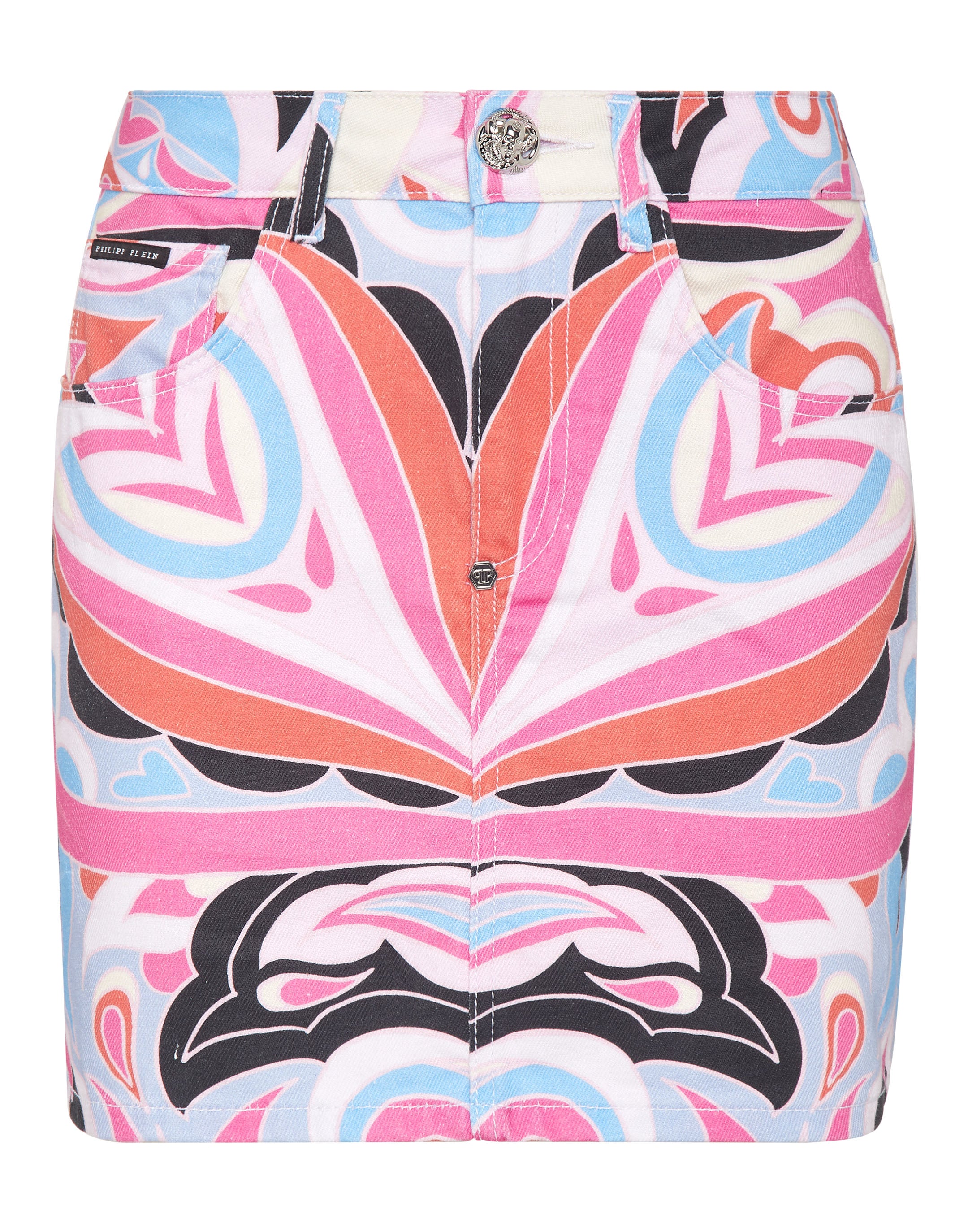 

Джинсовая мини-юбка Красочный цирк PHILIPP PLEIN, цвет summer snow