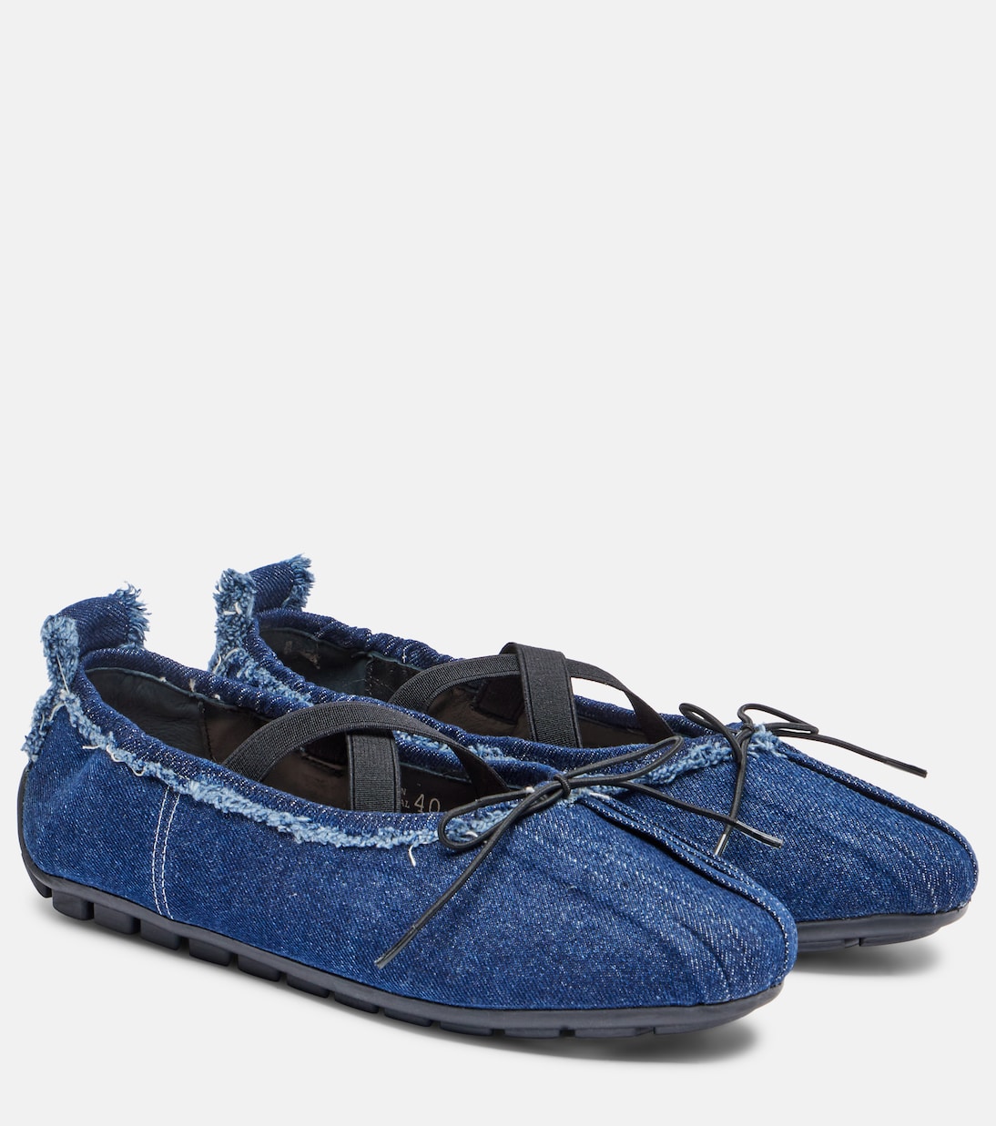 Балетки Ballerina Grip из денима Simone Rocha, Distressed Blue